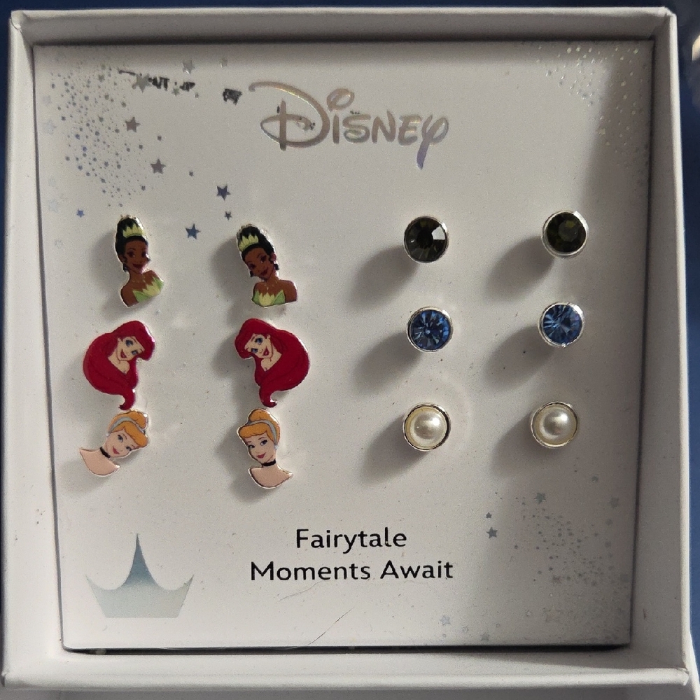 Disney Princess Earrings Set NIB